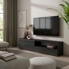 Skraut Home | TV-Schrank, Lowboard | für Wohnzimmer und Esszimmer | 200 x 45 x 35 cm | Für TV-Geräte bis zu 80" | Fernsehtisch | Moderner Stil | Schwarz Bild 2