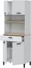 Habitdesign, großer Küchenhochschrank mit 4 Türen und 1 Schublade – platzsparender Küchenschrank in Artik weiß & Naturholz-Optik, viel Stauraum, Maße: 72 x 185 x 40 cm (B x H x T), Modell Kira Bild 4