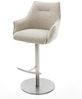 Barstuhl Alja-Flex Webstoff Soft Beige Drehfuß höhenverstellbar Edelstahl Silberfarben Taschenfederkern Bild 2