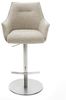 Barstuhl Alja-Flex Webstoff Soft Beige Drehfuß höhenverstellbar Edelstahl Silberfarben Taschenfederkern Bild 3