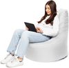 Patchhome Gamer Kissen Lounge Kissen Sitzsack Sessel Sitzkissen In & Outdoor geeignet fertig befüllt | Weiß - Ø 75cm x Höhe 80cm - in 2 Größen und 25 Farben Bild 4