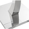 DRW Quadratischer Beistelltisch aus Metall und Glas in Transparent und Chrom 60 x 60 x 55 cm Bild 3
