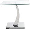 DRW Quadratischer Beistelltisch aus Metall und Glas in Transparent und Chrom 60 x 60 x 55 cm Bild 2