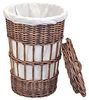 Wäschekorb "Gerolf" aus Kubu-Rattan, braun gewischt, mit Wäschesack Bild 2