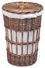 Wäschekorb "Gerolf" aus Kubu-Rattan, braun gewischt, mit Wäschesack Bild 3