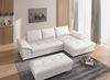Cavadore Ecksofa Castiel mit Federkern / Eckcouch mit großem Longchair, Sitztiefenverstellung und mattschwarzen Metallfüßen / 301 x 89 x 176 / Echtleder, Weiß Bild 2