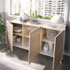Dmora - Kommode Avez, Wohnzimmer-Buffet, modernes Wohnzimmer-Sideboard mit 3 Türen, 155 x 43 x 75 cm, Eiche und Weiß Bild 4