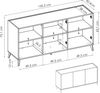Dmora - Kommode Avez, Wohnzimmer-Buffet, modernes Wohnzimmer-Sideboard mit 3 Türen, 155 x 43 x 75 cm, Eiche und Weiß Bild 3