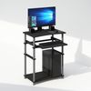 Furinno Home Office Computertisch, Schreibtisch mit Tastaturablage, Schwarz/Grau Bild 3