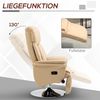 HOMCOM Relaxsessel mit manuell verstellbarer Rückenlehne (Liegesessel, 1-St, TV-Sessel), 360° Drehfunktion, Beige Bild 4