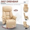 HOMCOM Relaxsessel mit manuell verstellbarer Rückenlehne (Liegesessel, 1-St, TV-Sessel), 360° Drehfunktion, Beige Bild 5