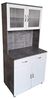 HTI-Living Hochschrank Küchenbuffet mit Glasteil Beton Weiß Blanca (Stück, 1-St, 1 Schrank) Küchenschrank Hochschrank Bild 3