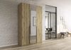 Rauch Möbel Alabama, Kleiderschrank, Garderobenschrank, 3-türig, Spiegel, Zubehör Classic, 2 Kleiderstangen, 5 Einlegeböden, Farbe Eiche Artisan, Holz, Griff Grau metallic, 136 x 210 x 54 cm Bild 2