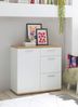 Kommode BC Sideboard mit 3 Schubladen Weiß / Artisan Eiche Nb. ca. 95 x 86 x 38 cm Bild 2