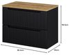Waschtischunterschrank Skelbolu 80x60x40 cm Schwarz/Eiche [en. casa] Bild 2
