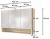 Badezimmer Spiegelschrank 3D inkl. LED-Beleuchtung LOUNY-03, Wotaneiche Nb, B/H/T: ca. 100/64/20 cm Bild 3