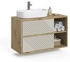 Waschbeckenunterschrank Viola Artisan-Eiche/Cashmere 100 x 60 cm mit 2 Schubladen Vicco Bild 5
