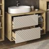 Waschbeckenunterschrank Viola Artisan-Eiche/Cashmere 100 x 60 cm mit 2 Schubladen Vicco Bild 4