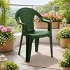 6x Stapelstuhl Gartenstuhl Outdoorstuhl Kunststoff Rattan-Optik Grün Bild 3