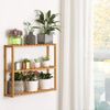 Songmics Badezimmerregal aus Bambus, Pflanzenregal mit 3 verstellbaren Regalebenen, Wandmontage oder freistehend, Wohnzimmer, Flur oder in der Küche, 60 x 15 x 54 cm, Natur BCB13Y Bild 4