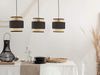 LED Pendelleuchte 3-flammig, Rattan Lampenschirme mit Stoff, Breite 74cm Bild 2