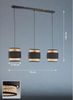 LED Pendelleuchte 3-flammig, Rattan Lampenschirme mit Stoff, Breite 74cm Bild 5