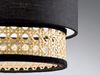 LED Pendelleuchte 3-flammig, Rattan Lampenschirme mit Stoff, Breite 74cm Bild 4