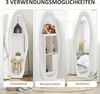 HOMCOM Standspiegel 50 x 160 cm mit samtartiger Rahmenbezug (Wandspiegel, 1-St, Ganzkörperspiegel), für Schlafzimmer, Wohnzimmer, Weiß Bild 5