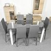 Homey Packung mit 6 gepolsterten Stühlen für Wohnzimmer, Esszimmer, grau, Modell Alva, Aluminium, 38,5 cm (B) x 40 cm (T) x 97 cm (H) Bild 2