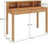 IDIMEX Schreibtisch Lennox, schöner Computertisch mit 3 Nischen, praktischer PC Tisch mit 2 Schubladen, Zeitloser Computertisch aus massiver Kiefer in braun Bild 3