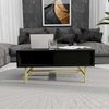 Hanah Home Stylish Black Coffee Table, 90 x 54 x 39.6 cm | 100% Melamine Coated Chipboard & Metal | Modern Design for Living Room & Office Bild 3