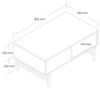 Hanah Home Stylish Black Coffee Table, 90 x 54 x 39.6 cm | 100% Melamine Coated Chipboard & Metal | Modern Design for Living Room & Office Bild 2