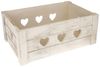 Macosa Home Dekokiste Weiß Herzen Holz Holzkiste 29 cm Kiste Aufbewahrungskiste (Geschenkkiste Geschenkverpackung weiss, 1 St, Holzkiste Landhaus) Bild 2