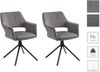 byLIVING Esszimmerstuhl 2er Set Eleonore / Cord grau / Gestell Metall schwarz / Sitzschale 360° drehbar / Esszimmerstuhl / Wohnzimmerstuhl / B 57, H 84, T 61, cm Bild 4