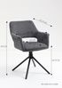 byLIVING Esszimmerstuhl 2er Set Eleonore / Cord grau / Gestell Metall schwarz / Sitzschale 360° drehbar / Esszimmerstuhl / Wohnzimmerstuhl / B 57, H 84, T 61, cm Bild 3