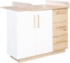 roba Kinderzimmerset 'Lion' 3-teilig - Bett 70 x 140 - Wickelkommode breit - Weiß / Artisan Eiche Bild 4