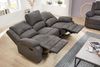 3-Sitzer-Relaxsofa Couch Liegefunktion Federkern Polster Stoff Vintage Anthrazit Bild 4