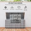 Outsunny Gartenbox mit Deckel, eingebautem Griff, Stauraum, UV-beständig (wetterfest Kissenbox, 1 St, 380L Rattan Auflagenbox), für Garten, Balkon, 130 x 61 x 65 cm, Dunkelgrau Bild 5
