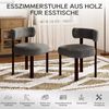 COLAMY Mid-Century Modern Design Sherpa Esszimmerstühle 4er Set, Vintage Landhaus-Stil Bouclé Küchenstühle mit offener geschwungener Rückenlehne für Esszimmer, Restaurant, Grau Bild 5