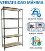 Simon Rack Metallregal, 5 verstellbare Holzböden, 200 kg Biegepunkt, 2000 x 1200 x 300 mm, Lagerregal, ohne Schrauben, Anthrazit/Holz - Maderclick Bild 4