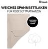 Hauck Baby Spannbettlaken 60x120 cm für Reisebettmatratzen, Baby Matratzenbezug Baumwolle Musselin, 60° C Maschinenwäsche, Babybettlaken mit Gummizug (Beige) Bild 2