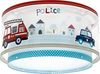 Dalber Deckenlampe kinderzimmer, Deckenleuchte für Kinder Polizei Autos Police, 60616N, E27, Blau Bild 2