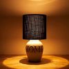 BRUBAKER Nachttischlampe Home Tischlampe, Heimat Deko Nachttischlampen 1x oder 2er Set, ohne Leuchtmittel, Tischleuchten mit Keramikfuß und Stoffschirm - Höhe 32,5 cm - zu Hause Bild 5