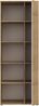 Forte ELISTON Regal 70 80, modernes Bücherregal mit Lamellendesign, 1-türig, 4 Einlegeböden, Wohnzimmer/Büro, Mauvella Eiche Holzdekor|Kashmir Beige, 74 cm breit x 200,1 cm hoch x 54 cm tief Bild 5