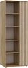 Forte ELISTON Regal 70 80, modernes Bücherregal mit Lamellendesign, 1-türig, 4 Einlegeböden, Wohnzimmer/Büro, Mauvella Eiche Holzdekor|Kashmir Beige, 74 cm breit x 200,1 cm hoch x 54 cm tief Bild 4