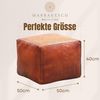 Marrakesch Orient & Mediterran Interior Pouf Vintage Pouf Sitzkissen Hocker aus Leder Griffit (1-St), Handarbeit Bild 3