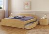 ERST-HOLZ Bett Funktionsbett 200x200 Kiefer mit 3 Bettkästen ohne Rost, Kieferfarblos lackiert Bild 4