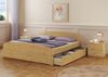 ERST-HOLZ Bett Funktionsbett 200x200 Kiefer mit 3 Bettkästen ohne Rost, Kieferfarblos lackiert Bild 2