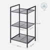Songmics Badezimmerregal aus Metall, Küchenregal, 3 Ebenen, Badregal, Standregal, Pflanzenregal, erweiterbar, verstellbare Ablagen, Industrie-Design, für Badezimmer, Küche, schwarz BSC33BK Bild 3