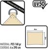 Aktive 61019 Sonnensegel Sonnenschutz UV50 eckig 300x400 cm, creme Bild 3